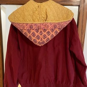 Red Removable Hood Jacket